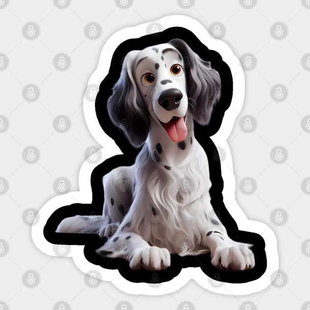 English Setter Dog Sticker by BlackCricketdesign